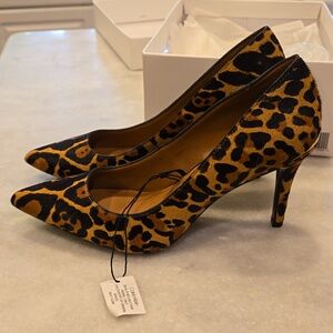 NWT Calvin Klein Calf Hair Leopard Pumps